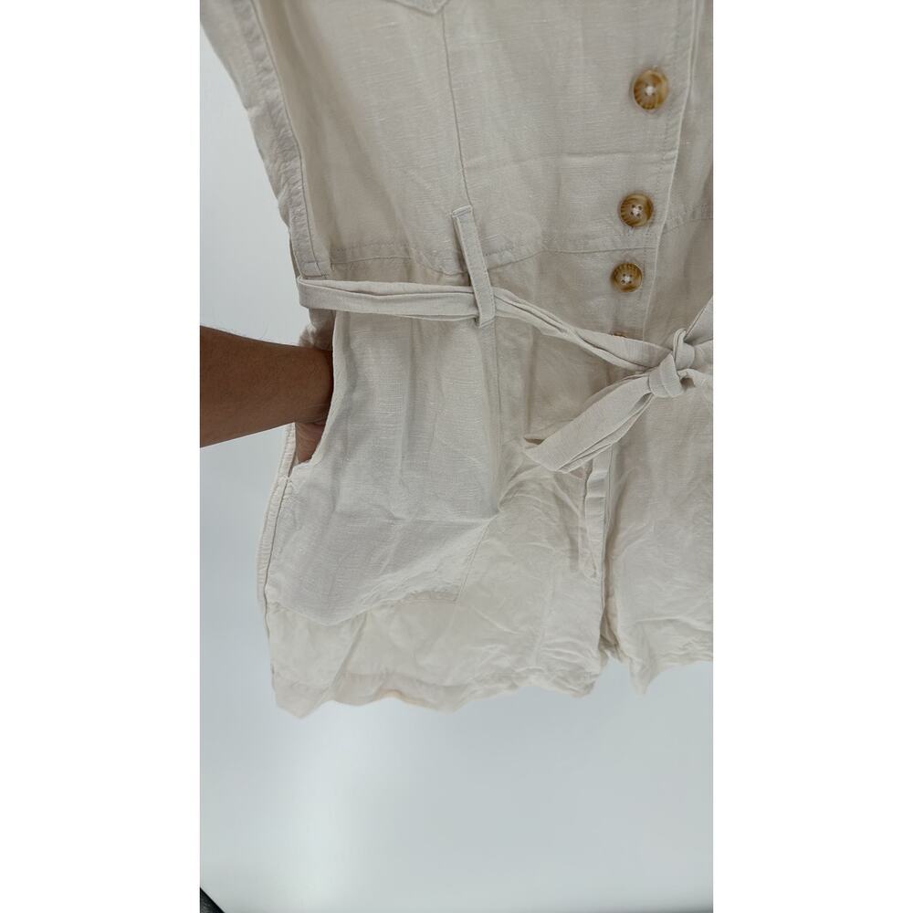 Rails Women's Georgie Stone Short Romper linen blend sz S lightweight versatile - Picture 7 of 11